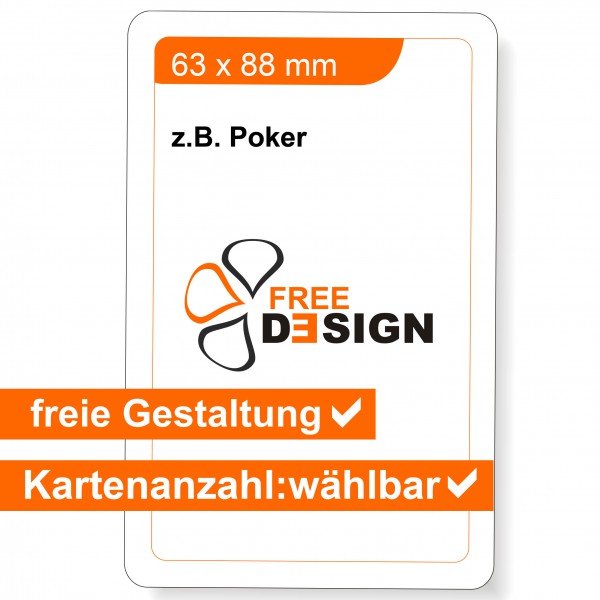 Individuelle Spielkarten Poker-Format 63 x 88 mm